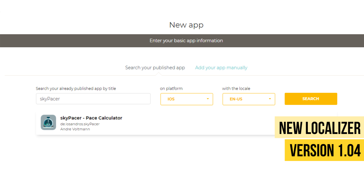 New App Store Localizer version