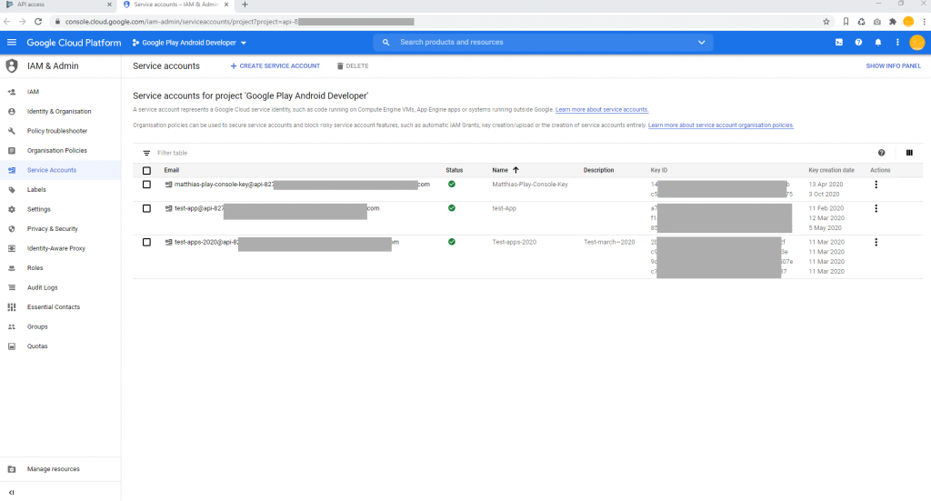 Google Play Game Services – APIs y servicios – Consola de Google Cloud