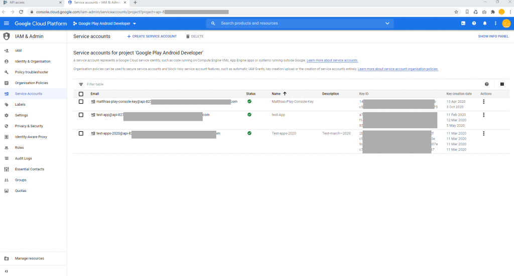 Set Google Play Access Google Cloud Platform