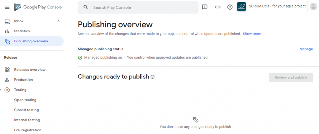 Manage Publishing Overview